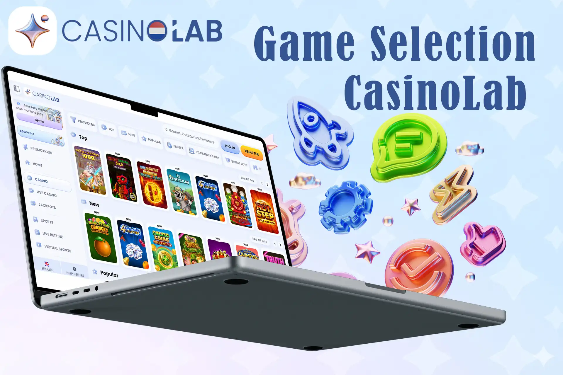 CasinoLab biedt een breed scala aan spellen.